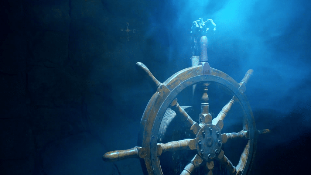 ghostly pirate ship wheel